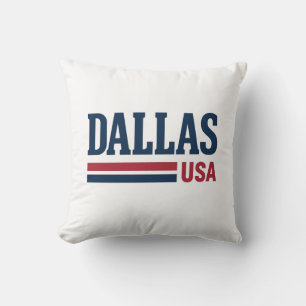 Dallas USA Logo Vintage Patriotic Design Cushion