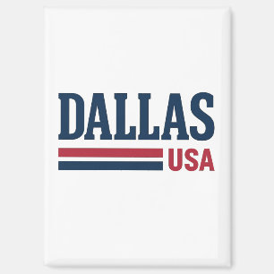 Dallas USA Logo Vintage Patriotic Design Magnet
