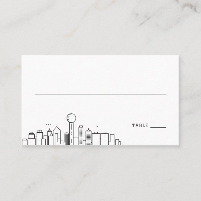 Dallas Wedding | Place Cards Front and Back (Front)