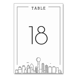 Dallas Wedding Table Number