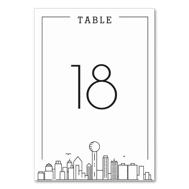 Dallas Wedding | Table Number (Front)