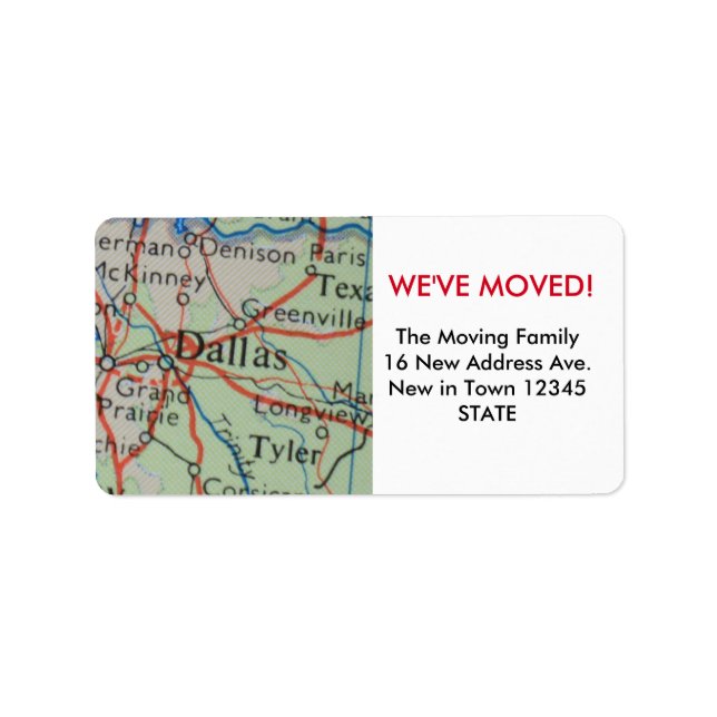 Dallas We've Moved label (Front)
