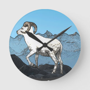 Dall's Sheep Round Clock
