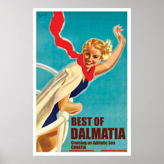 Dalmatia, Croatia, Girl on a Yacht Poster (Front)