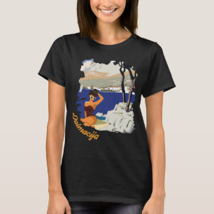 Dalmatia Woman Figure Retro Black Travel T-Shirt