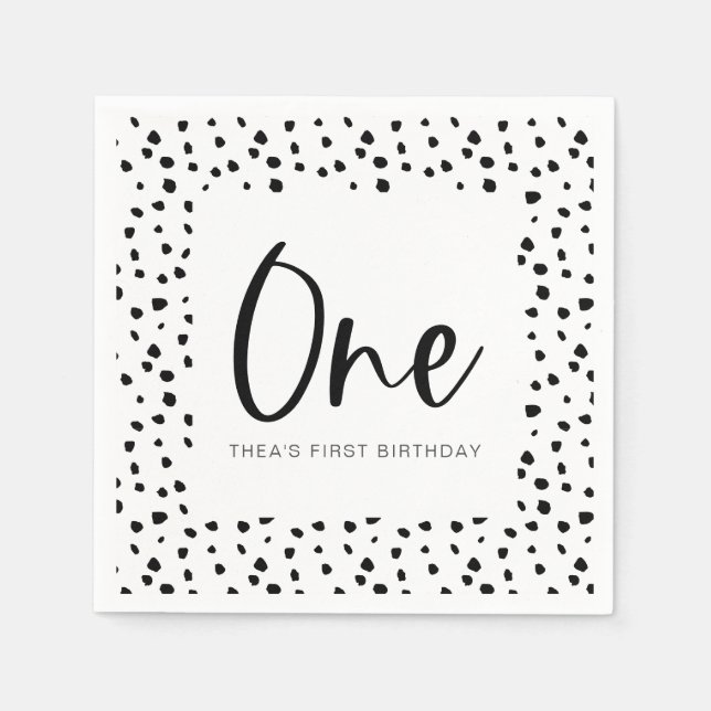 Dalmatian 1st Birthday Napkin (Front)