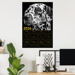 Dalmatian 2026 Calendar – Black & White Elegance Poster