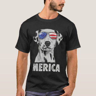 Dalmatian 4th of July Merica Men American Flag Sun T-Shirt