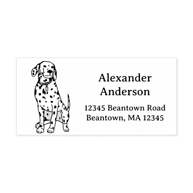 Dalmatian Address Personalise Rubber Stamp (Imprint)
