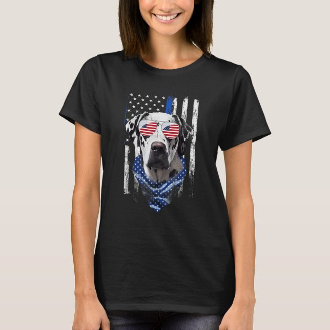 Dalmatian American Flag Patriotic Dalmatian Dog 4t T-Shirt (Front)