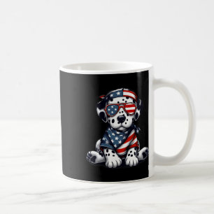 Dalmatian American Usa Flag Sungles 4th Of July Da Coffee Mug