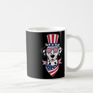Dalmatian American Usa Flag Sungles 4th Of July Do Coffee Mug