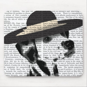 Dalmatian and Brimmed Black Hat Mouse Pad