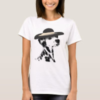 Dalmatian and Brimmed Black Hat