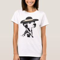 Dalmatian and Brimmed Black Hat