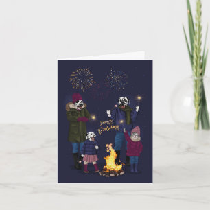 Dalmatian and Cat Family Firework Bonfire Night  Card
