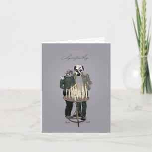 Dalmatian and Cat Lighting Candles Sympathy Card