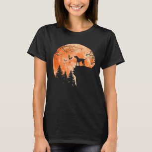 Dalmatian And Moon Silhouette Dog Lover Halloween T-Shirt