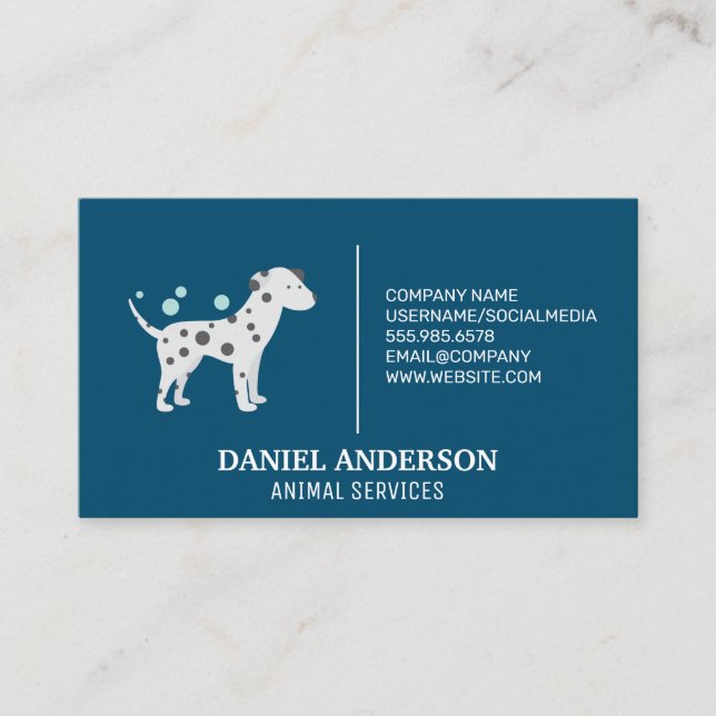 Dalmatian and Soap Bubbles Business Card (Front)