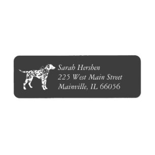 Dalmatian Baby Shower Dog Silhouette Return Address Label