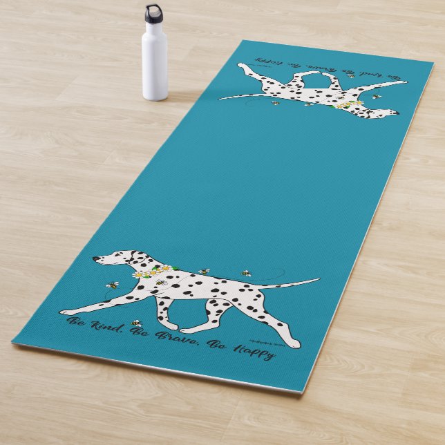 Dalmatian Be Kind, Be Brave, Be Happy Yoga Mat (In Situ)