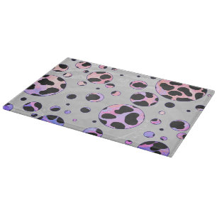 Dalmatian Black and Pink Polka Dot Print Cutting Board