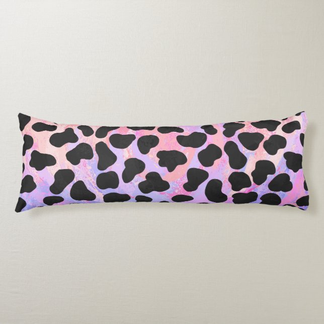 Dalmatian Black and Pink Print Body Cushion (Front)