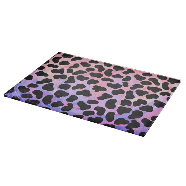 Dalmatian Black and Pink Print Cutting Board (Corner)