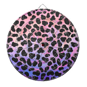 Dalmatian Black and Pink Print Dartboard