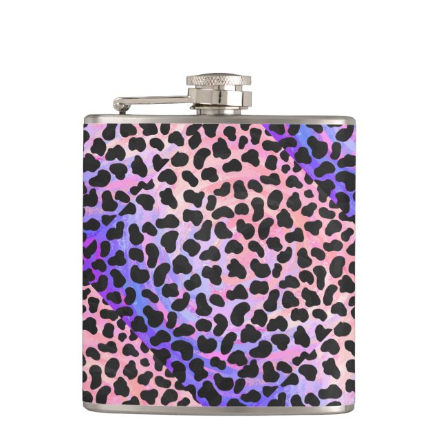 Dalmatian Black and Pink Print Hip Flask (Front)