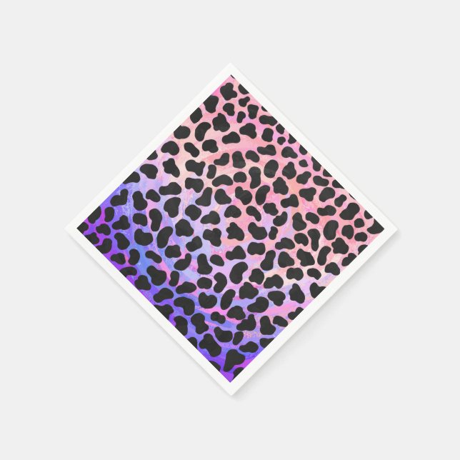 Dalmatian Black and Pink Print Napkin (Corner)
