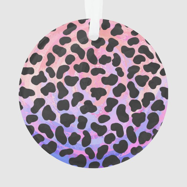 Dalmatian Black and Pink Print Ornament (Back)