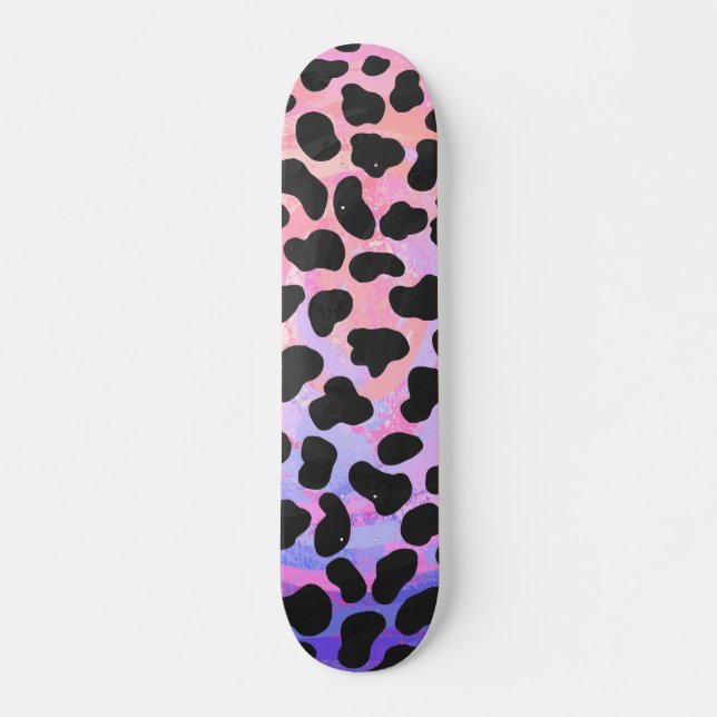 Dalmatian Black and Pink Print Skateboard (Front)