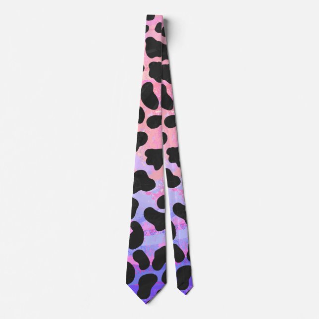 Dalmatian Black and Pink Print Tie (Front)