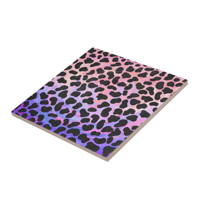 Dalmatian Black and Pink Print Tile (Side)