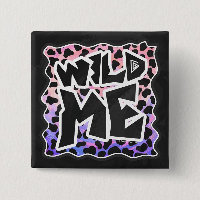 Dalmatian Black and Pink Wild Me 15 Cm Square Badge (Front)