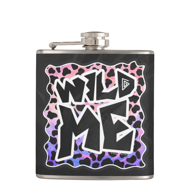 Dalmatian Black and Pink Wild Me Hip Flask (Front)