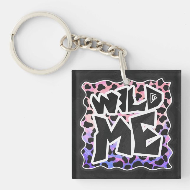Dalmatian Black and Pink Wild Me Key Ring (Front)