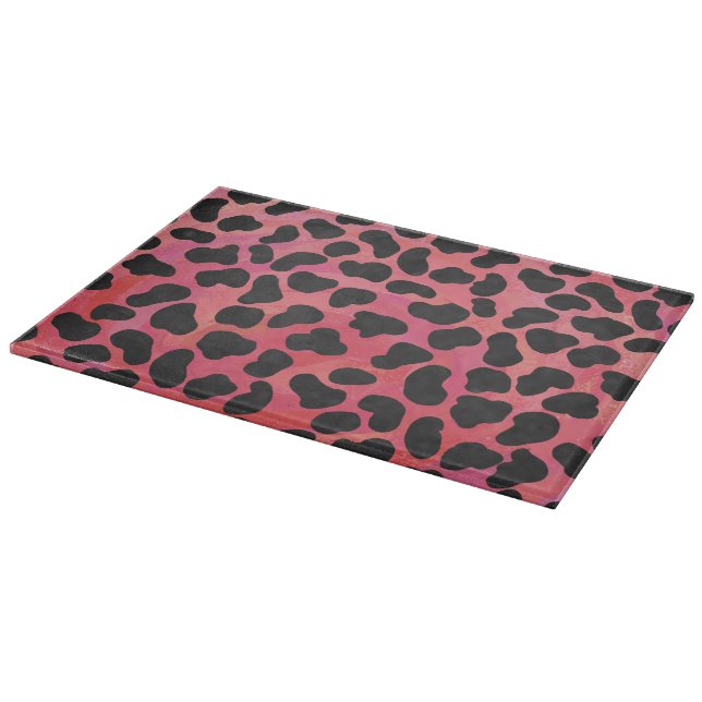 Dalmatian Black and Red Print Cutting Board (Corner)