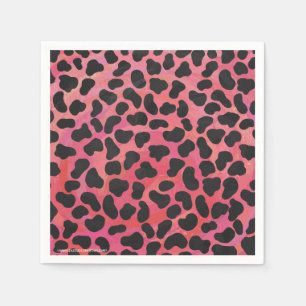 Dalmatian Black and Red Print Napkin