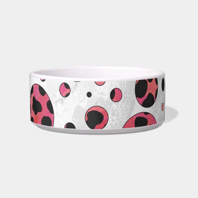 Dalmatian Black and Red with Polka Dots Bowl (Right)