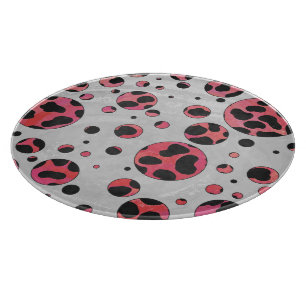 Dalmatian Black and Red with Polka Dots Cutting Board