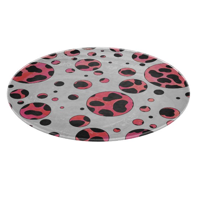 Dalmatian Black and Red with Polka Dots Cutting Board (Corner)