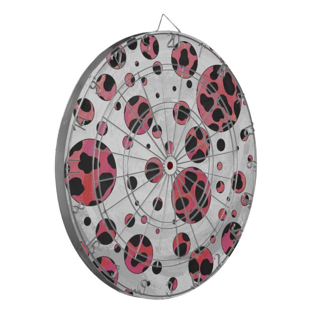 Dalmatian Black and Red with Polka Dots Dartboard (Front Left)