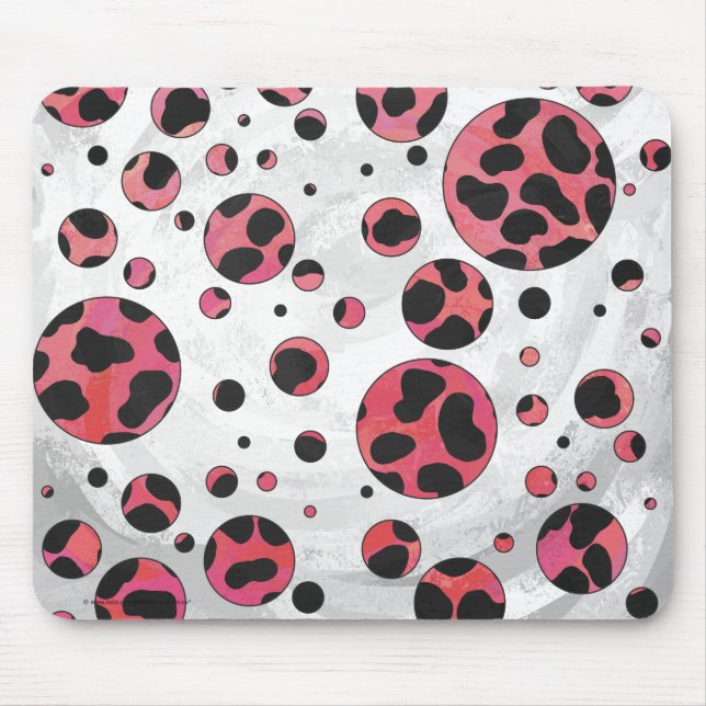 Dalmatian Black and Red with Polka Dots Mouse Pad (Front)