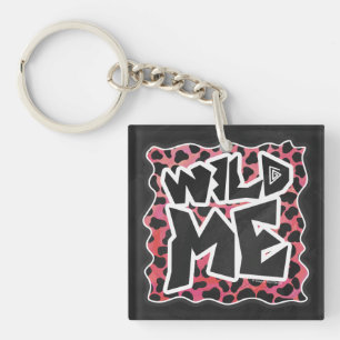 Dalmatian Black and Red with Wild Me Key Ring