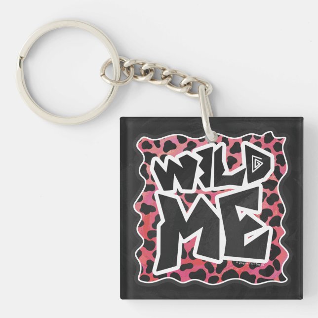 Dalmatian Black and Red with Wild Me Key Ring (Front)