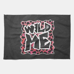 Dalmatian Black and Red with Wild Me Tea Towel