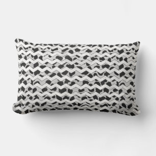 Dalmatian Black and White Chvron Lumbar Cushion