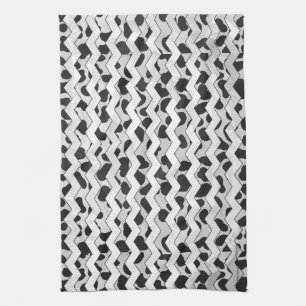 Dalmatian Black and White Chvron Tea Towel